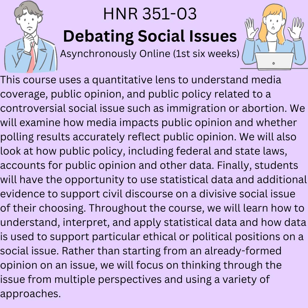 Course Description HNR 351-03